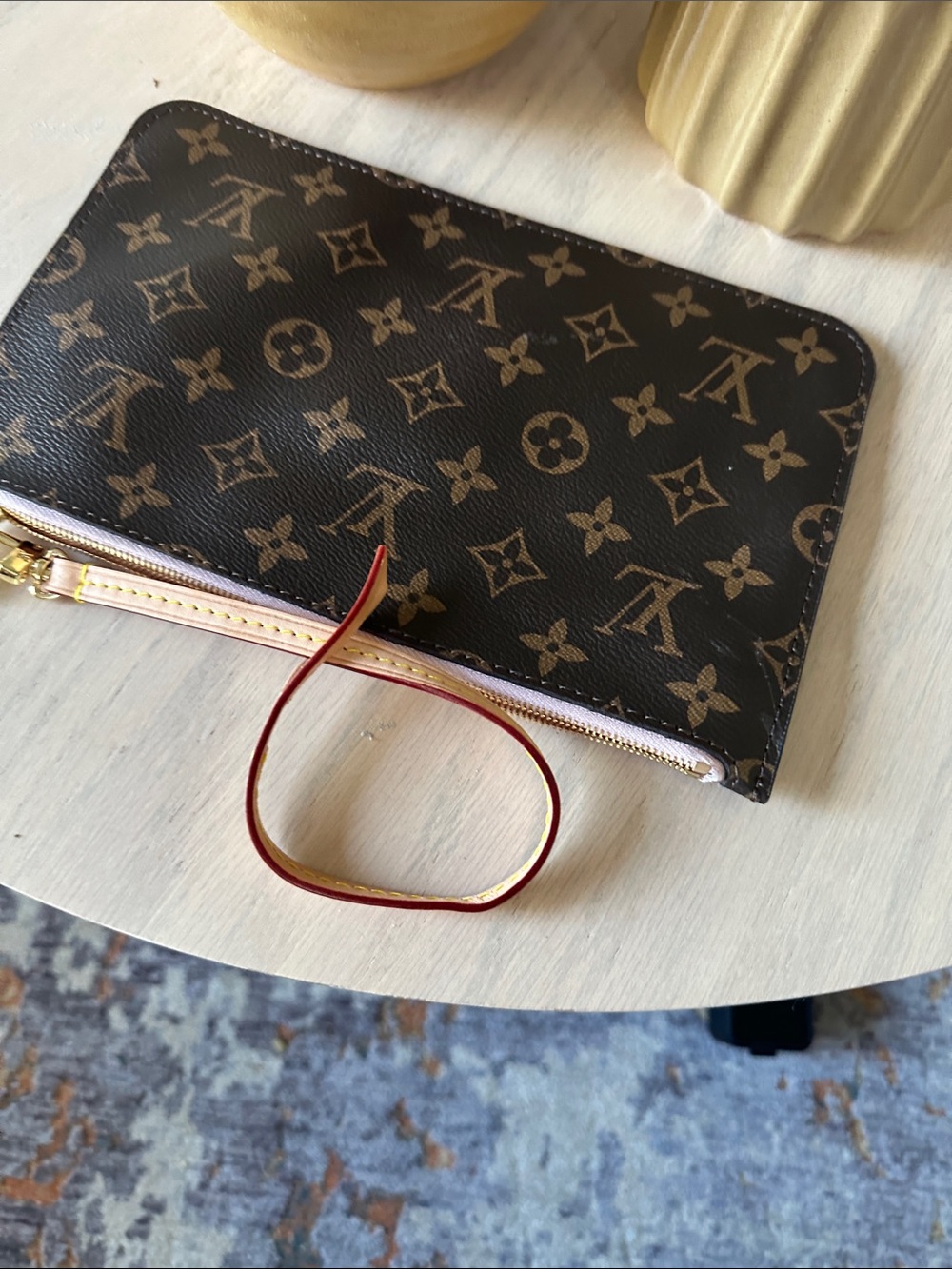 Louis Vuitton Brown Monogram Wristlet Card & Key Holder